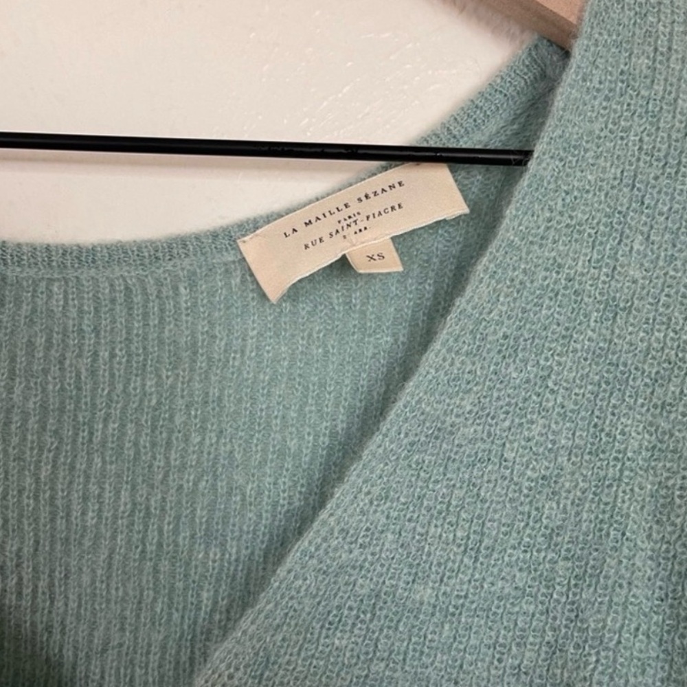 Sezane Barry Cardigan in Sea Green - Picture 5 of 5